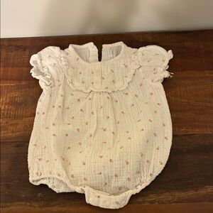 Floral White and Pink Kids Bodysuit